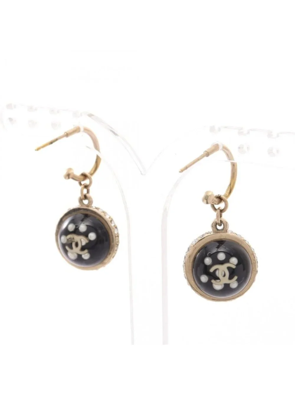 Chanel Necklace 10c CC Logo Earrings 2 Point Set